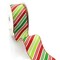 2 1/2" Wired Ribbon Christmas Red/Green/White Diagonal Stripes - 10 Yards